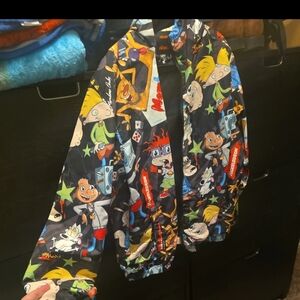 Members Only Nickelodeon Windbreaker Adult Medium Black Hooded Lined cartoon M